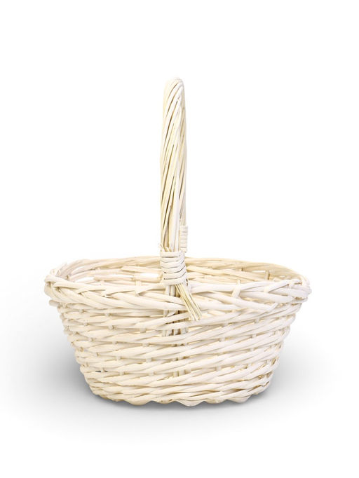 Корзина плетёная для хранения Tenda, с ручкой, белая, набор 3 шт.