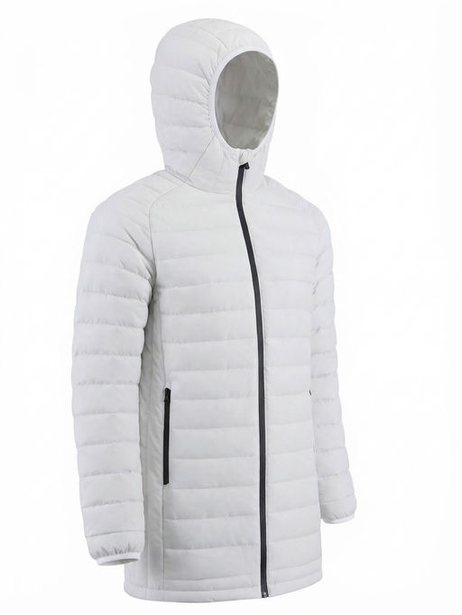 Куртка мужская удлинённая стёганая с капюшоном и графеновой подкладкой утеплитель тинсулейт