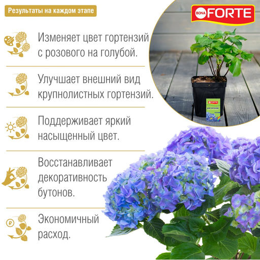 Средство сухое для изменения цвета гортензий "Bona Forte" Радуга пак.100г