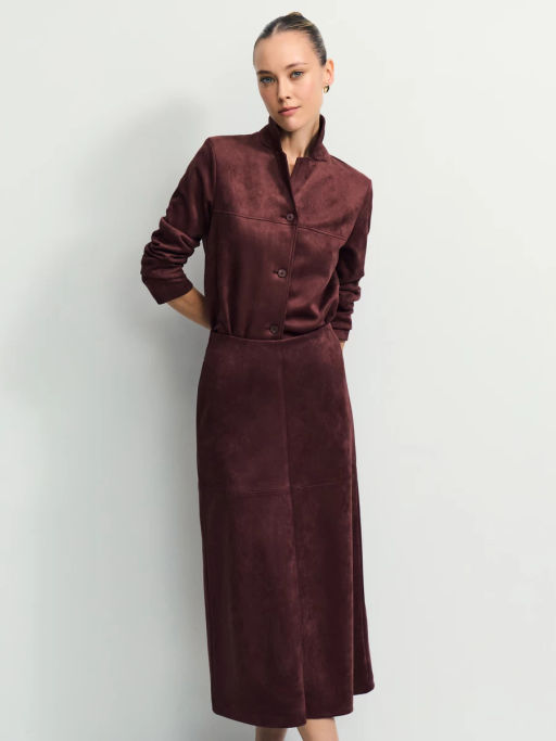 Юбка миди из искусственной замши / Zarina