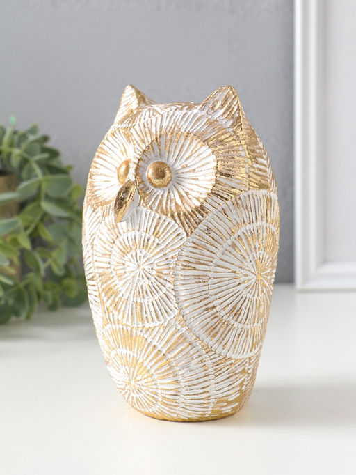 Фигурка полистоун «Филин. Золотые круги», 10×10×15.5 см