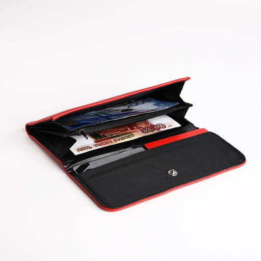 Кошелёк на кнопке, цвет красный - Simaland фото 4