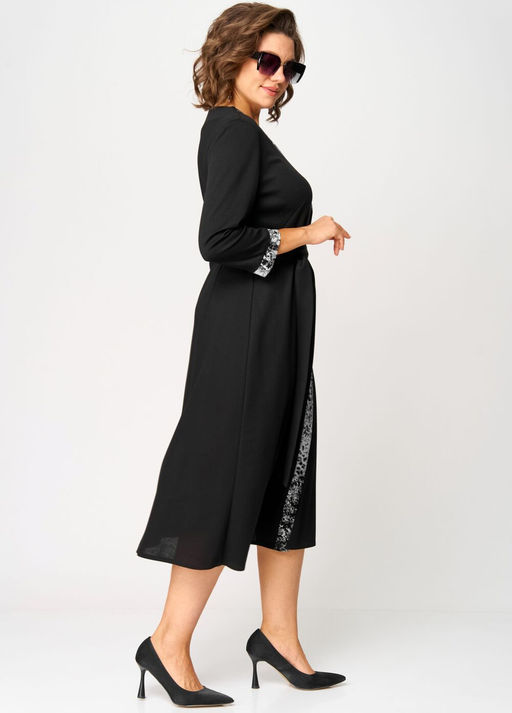 Платье EVA GRANT 7220Н черный + серый