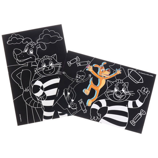 Цена за 3 шт. Гравюра детская, 2 штуки, со стекой, Простоквашино