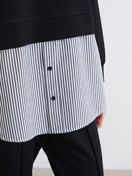 G?mlek Detayl? Kad?n Sweatshirt Tunik