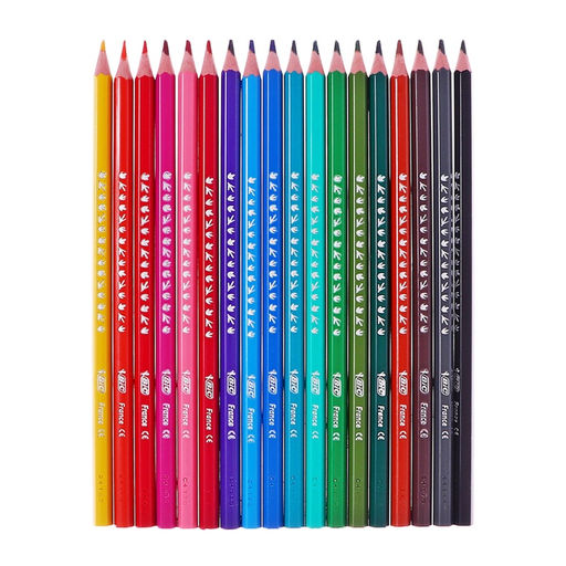 Карандаши цветные 18 цветов, детские, шестигранные, BIC Kids Tropicolors, пластиковые, ударопрочный грифель 3.2 мм