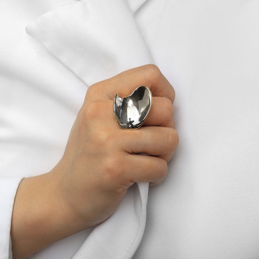 Кольцо металл Тренд волна, цвет серебро, размер 16 - Qf фото 5