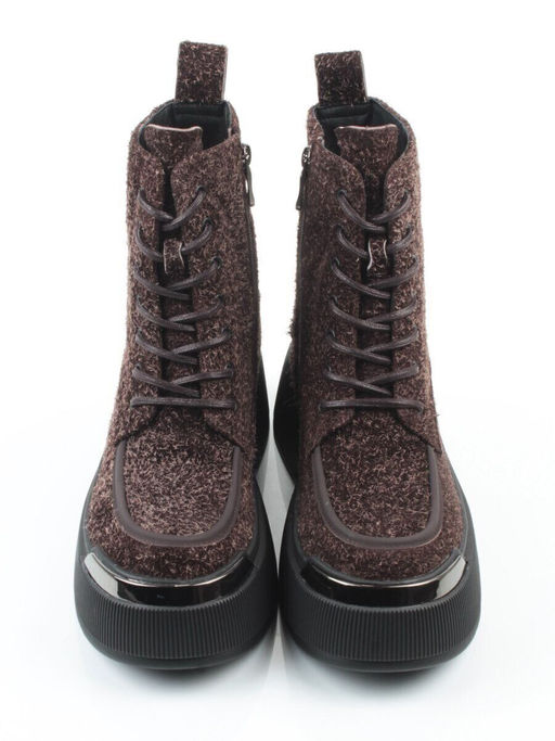 01-DMD-D257 BROWN Ботинки демисезонные женские (натуральная кожа, байка)