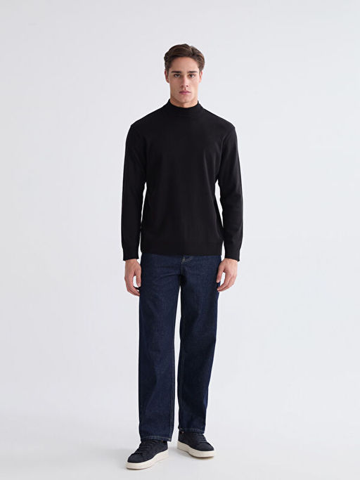 Yar?m Bal?k?? Yaka Erkek Triko Kazak