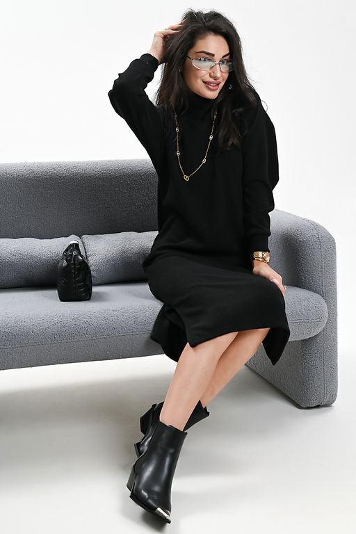 Платье теплое в рубчик