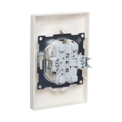 Розетка Luazon Lighting «Антей», 16 А, скрытая, IP20, двухместная, с заземлением, белая