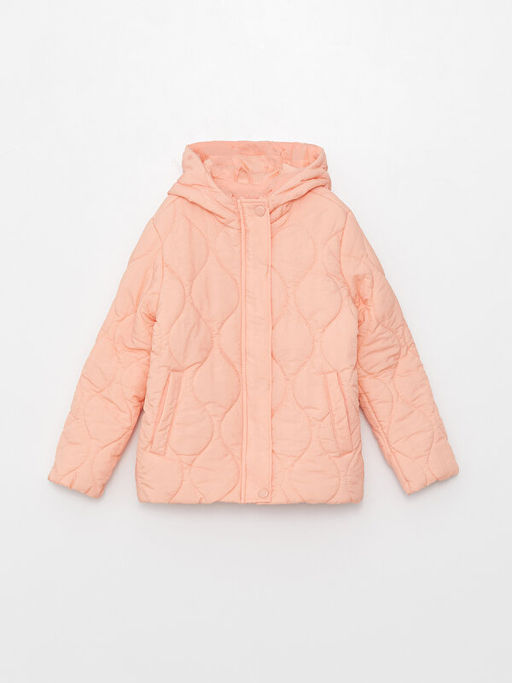 Kap??onlu Kapitone Desenli K?z ?ocuk Mont