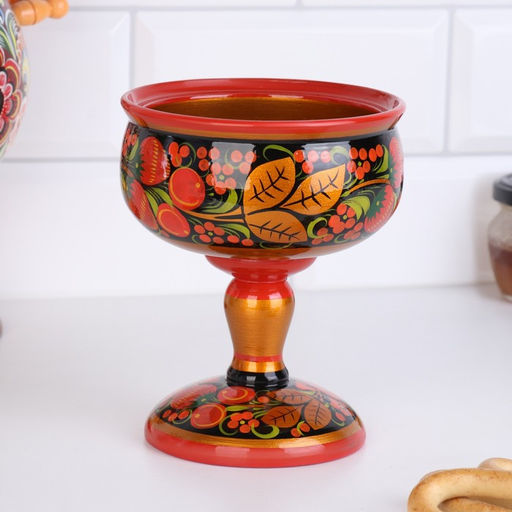 Креманка на ножке «Варенье», 20×13 см, дерево хохлома