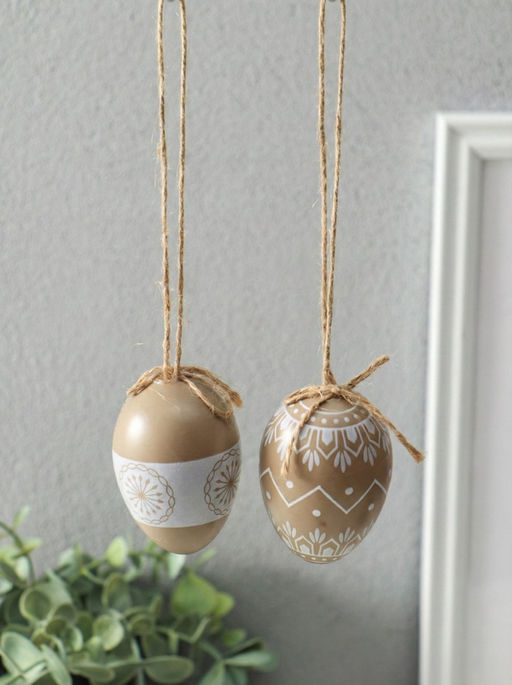 Набор фигурок пасхальных «Крашенные яички с белыми узорами», 6 шт., 4×4×6 см