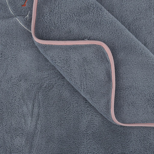 Полотенце из микрофибры "Счастливчик" 70х140см, полиэстер 100%, с вышивкой "Be happy", голубой (Китай)