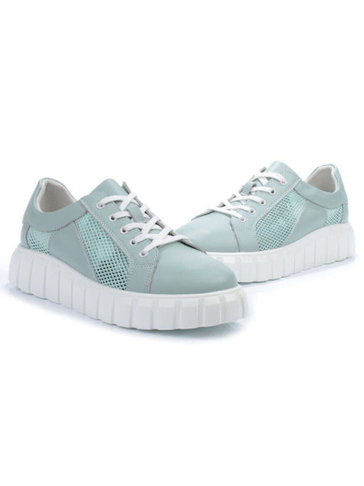 03-PDA93-3 GREEN Полуботинки спортивные женские (натуральная кожа, сетка) - No name фото 12