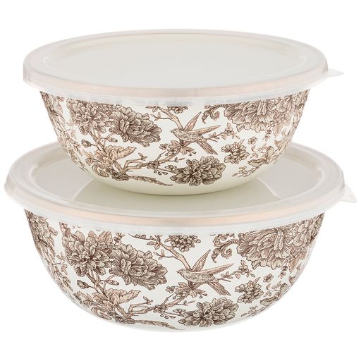 НАБОР МИСОК AGNESS ЭМАЛИРОВАН. С ПЛАСТИК.КРЫШКАМИ, СЕРИЯ ROYAL GARDEN 6ПР. 14/16/18СМ, 0,6/0,9/1,3Л  фото 3