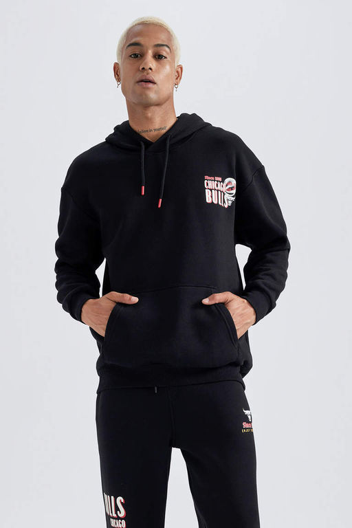 DeFactoFit Толстовка свободного покроя с капюшоном NBA Chicago Bulls  фото 3