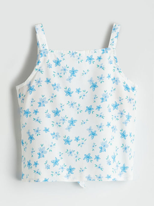 Kare Yaka ?i?ekli K?z ?ocuk G?mlek