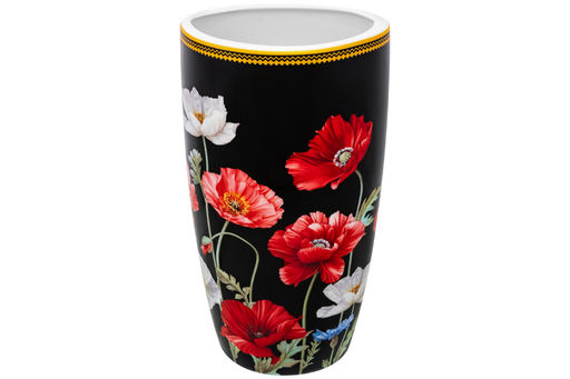 Ваза 1,5 л 12,5*9,5*22 см Маки на черном NEW BONE CHINA - Elan gallery фото 4