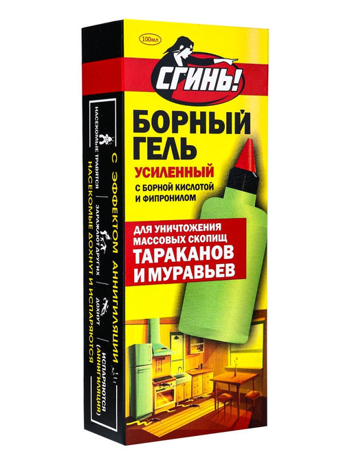 Средство от тараканов Дохлокс Сгинь №76, гель, борный, усиленный, флакон, 100 мл