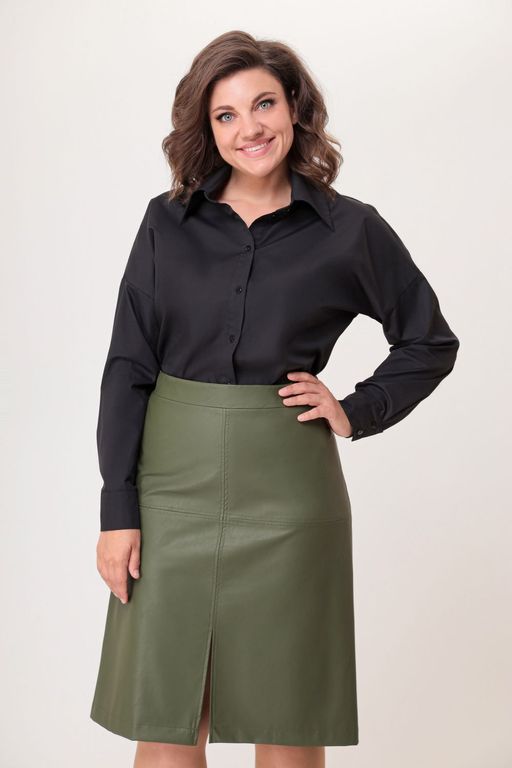 Блуза Swallow 803.2 черный+серебряный узор фото 45