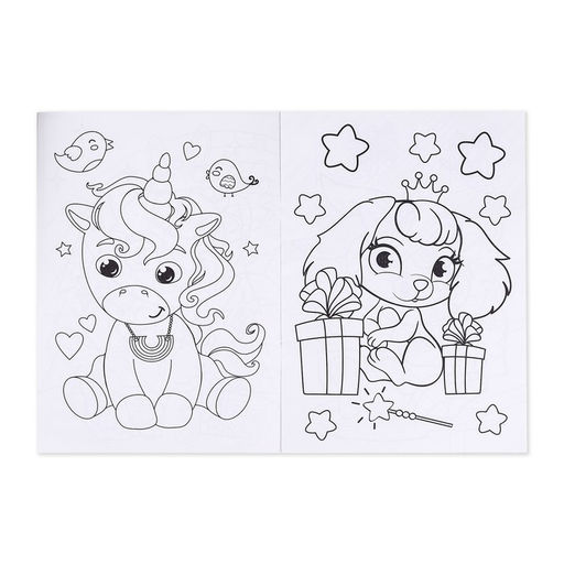 Раскраска для девочек Милые зверюшки, 16 стр., формат А4 - Буква-ленд фото 2