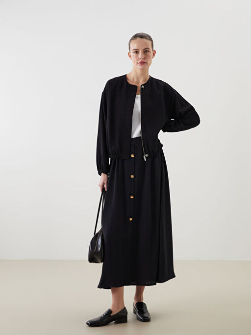 Bisiklet Yaka Oversize Kad?n Kolej Ceket