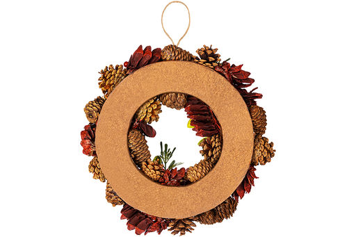 Новогоднее украшение венок 34*34*8 см Красный бархат круг - Elan gallery фото 10