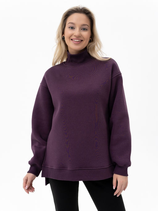 футер 3х нитка с начесом Свитшот ,баклажановый - Binita фото 5