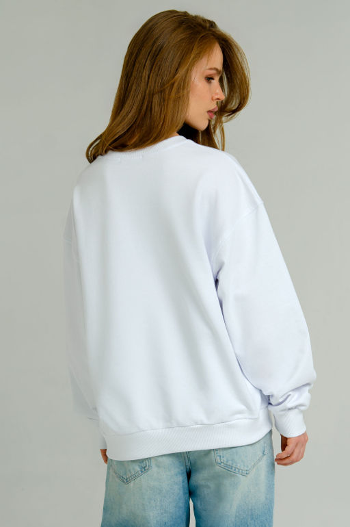 Арт. 15127 Свитшот женский оверсайз 44-50 (4 шт) Цвет:белый