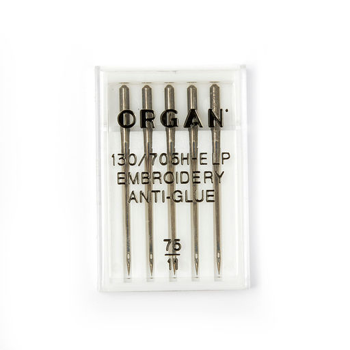 Иглы для бытовых швейных машин ORGAN Вышивальные Anti-Glue №75, уп.5 игл