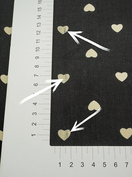 Микровельвет Молочные сердечки цв.черный, СОРТ2, ш.1.45м, хлопок-100%, 140гр/м.кв - Купава фото 8