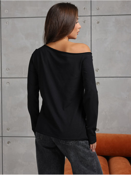 Лонгслив Плечо Черный - София фото 10