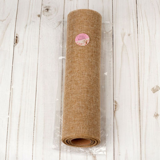 Ткань из джута, 29 см, 4,5 0,5 м, цвет бежевый - Арт узор фото 2