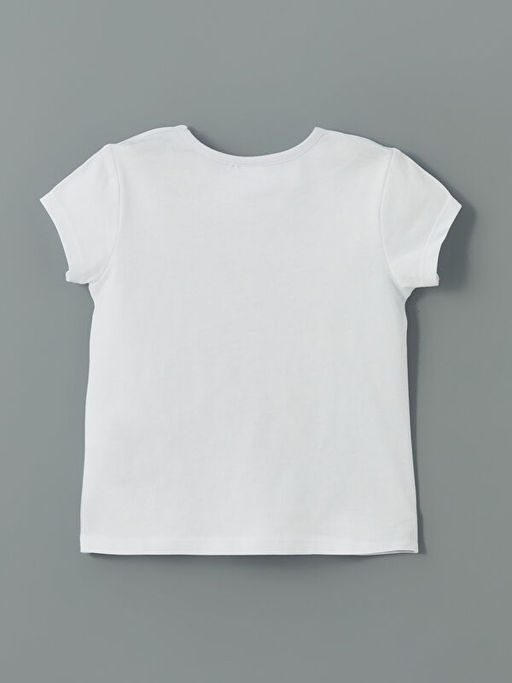 Bisiklet Yaka Bask?l? K?z Bebek Ti??rt ve ?ort 2li