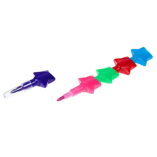 Цена за 8 шт. Карандаш восковой «Звёздочки» 5 цветов