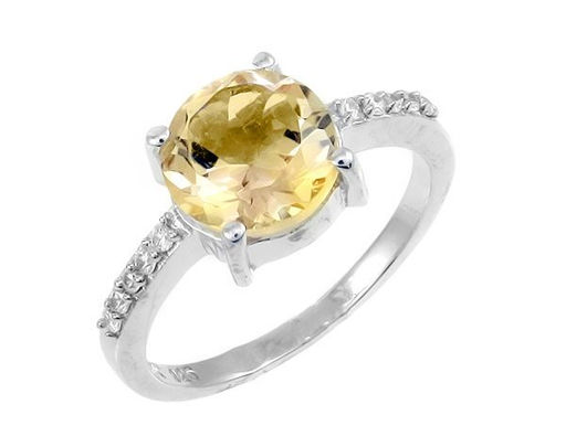 Кольцо из серебра цитрин, Хоста