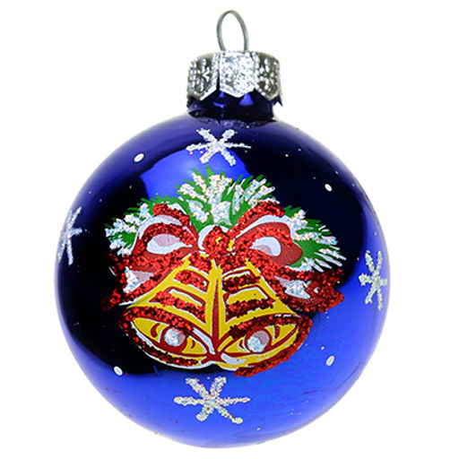 Елочная игрушка шар стеклянная Рождественский д7,5см, ручная художественная роспись, подарочная упаковка, набор 5шт, цвета микс (Россия) - Домашняя мода фото 4