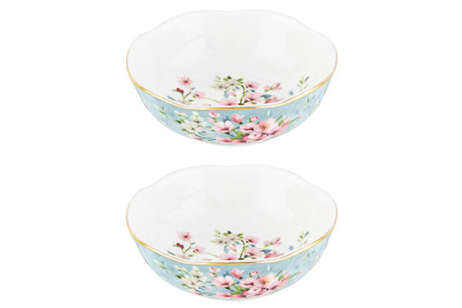 Розетка д/варенья 2 пр. 9,5*9,5*3 см 120 мл Яблоневый цвет на голубом NEW BONE CHINA - Elan gallery фото 12