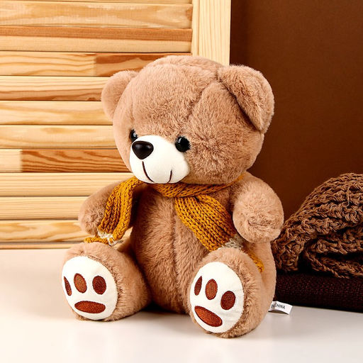 Мягкая игрушка «Мишка в шарфе», 24 см, цвет коричневый
