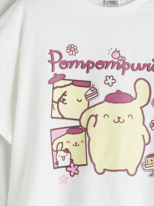 Bisiklet Yaka Pompompurin Bask?l? K?z ?ocuk Ti??rt