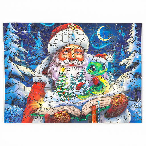 Пазлы фигурные деревянные Новогодняя сказка со святящимися деталями, 146 элементов - Puzzle фото 3