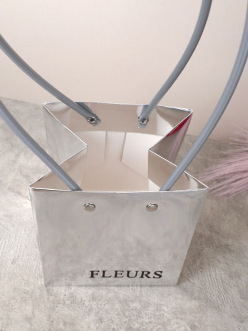 Пакет для цветов 11,5х10,5х13 см / CN-785 /уп 10/600/серебро /2 СОРТ/ - ГалеонТрейд фото 3