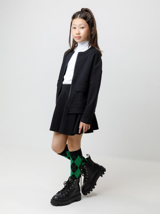 К 302764/черный жакет (бомбер) для дев