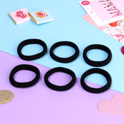 Цена за 6 шт. Резинки для волос «Авокадо лав», набор 6 шт., очки, 4 см, чёрные