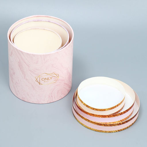 Набор шляпных коробок 3 в 1 Мрамор, 13 х 13 - 18 х 18 см - Дарите счастье фото 10