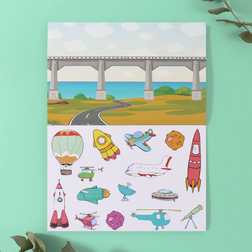 Наклейки в книжке «Техника», 3 фона, 20.7×14.2 см