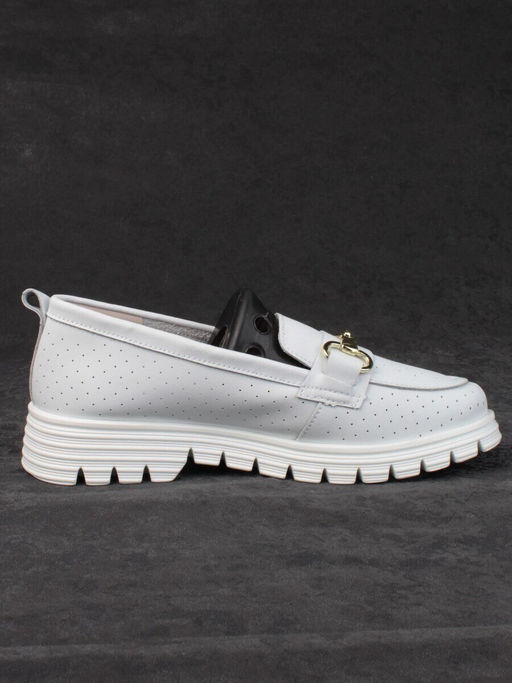 03-PDD164-1 WHITE Полуботинки женские (натуральная кожа)