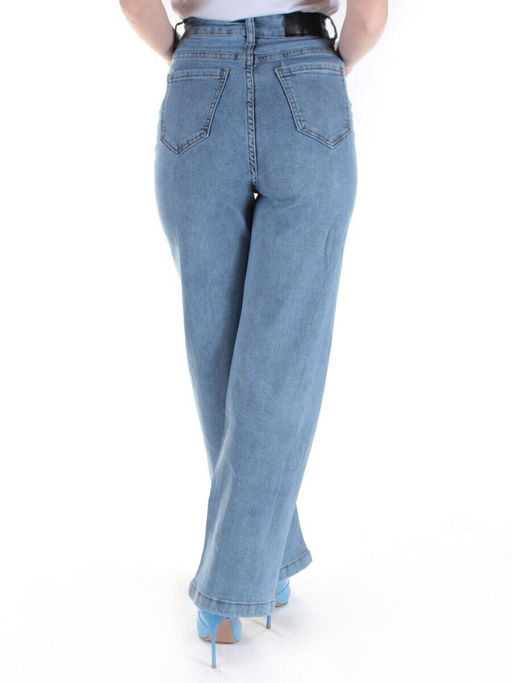 3011 BLUE Джинсы-трубы женские - Фабричный китай фото 6
